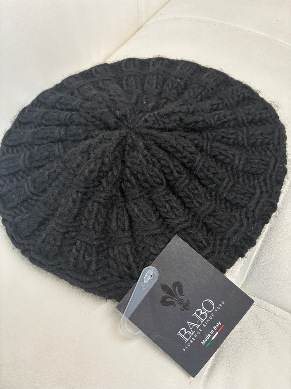 Babo Black Knit Beret Hat - Women's Fashion Accessory - Made in Italy